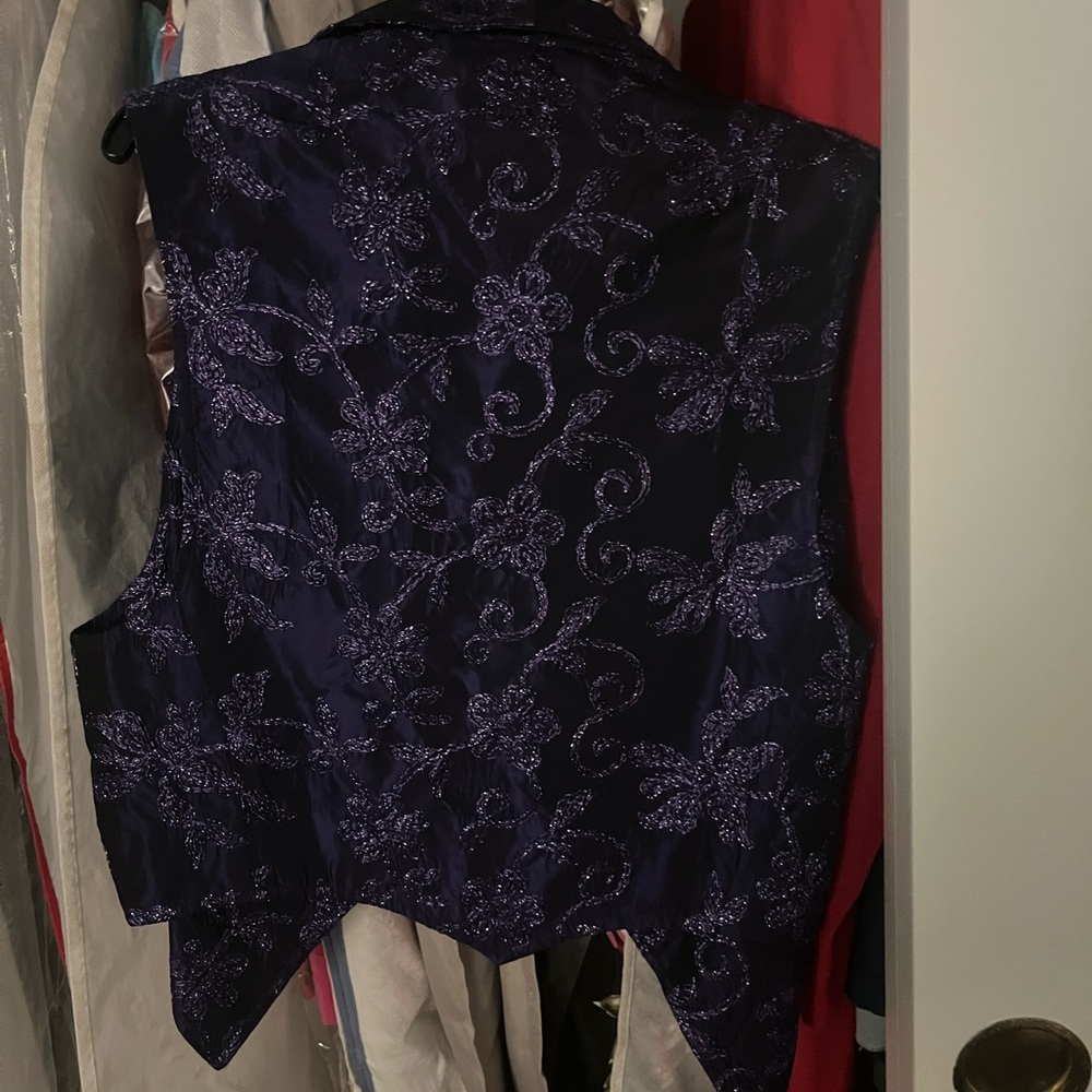 Purple Floral Women's Vest Size Small - Picture 3 of 3